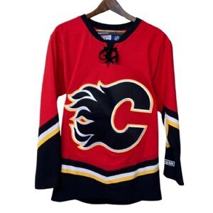 Vintage Calgary Flames CCM Jersey Adult Men's Size Sm Red Blank NHL 90s